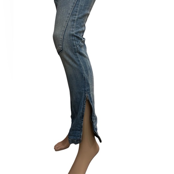 Zara Denim Rules By TRF Y2K Button Fly Low Rise Moto Zip Ankle Women Size 6 EUC! - Picture 4 of 11